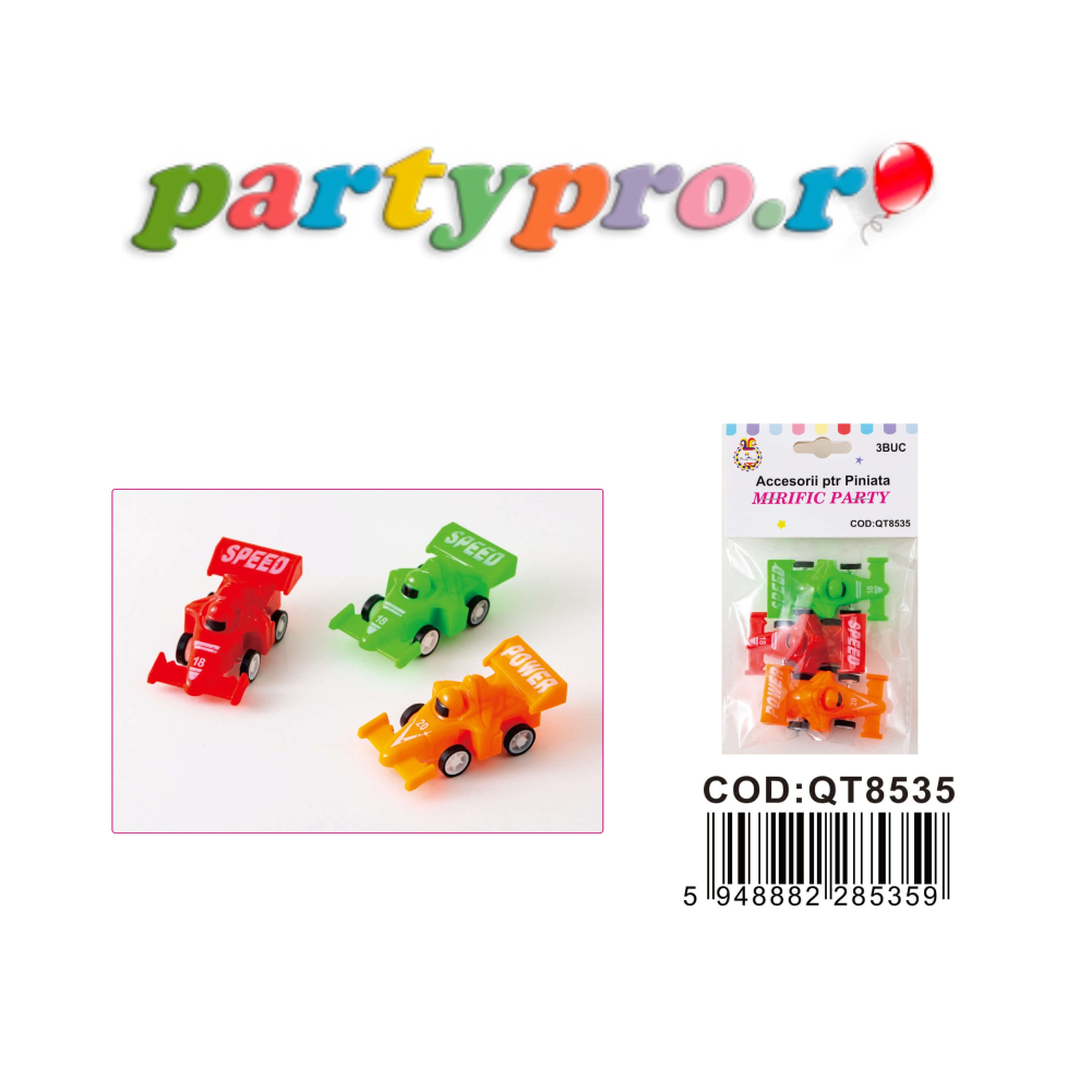 36 jucarii pentru piniata, masina curse, PPQT8535 - imagine 3