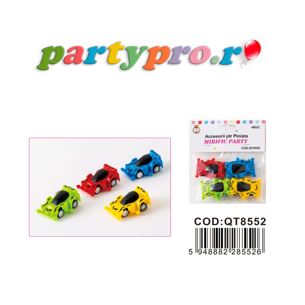 48 jucarii pentru piniata, masini curse, PPQT8552 - imagine 3
