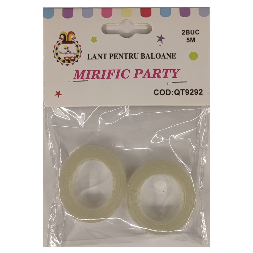 Rola prindere baloane, alb, 2 buc, 5 m