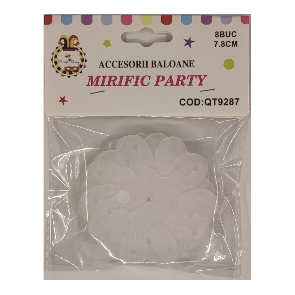 Suport baloane alb, 7.8 cm, floare
