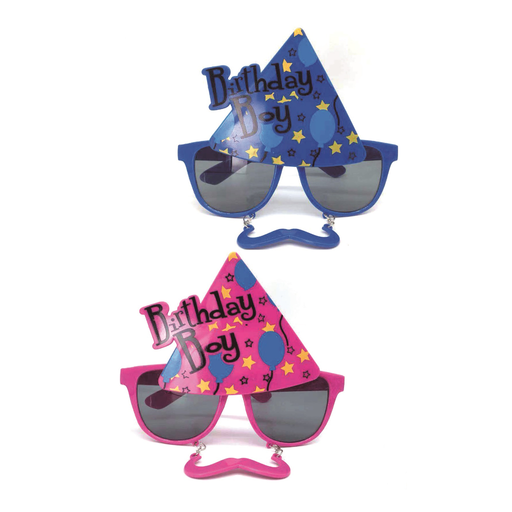 Set 2 buc. ochelari albastru, rosu, birthday boy