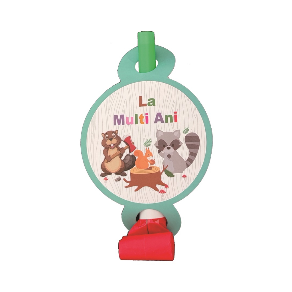 Set 8 suflatori multicolor, 26 cm, animalute, padure, la multi ani