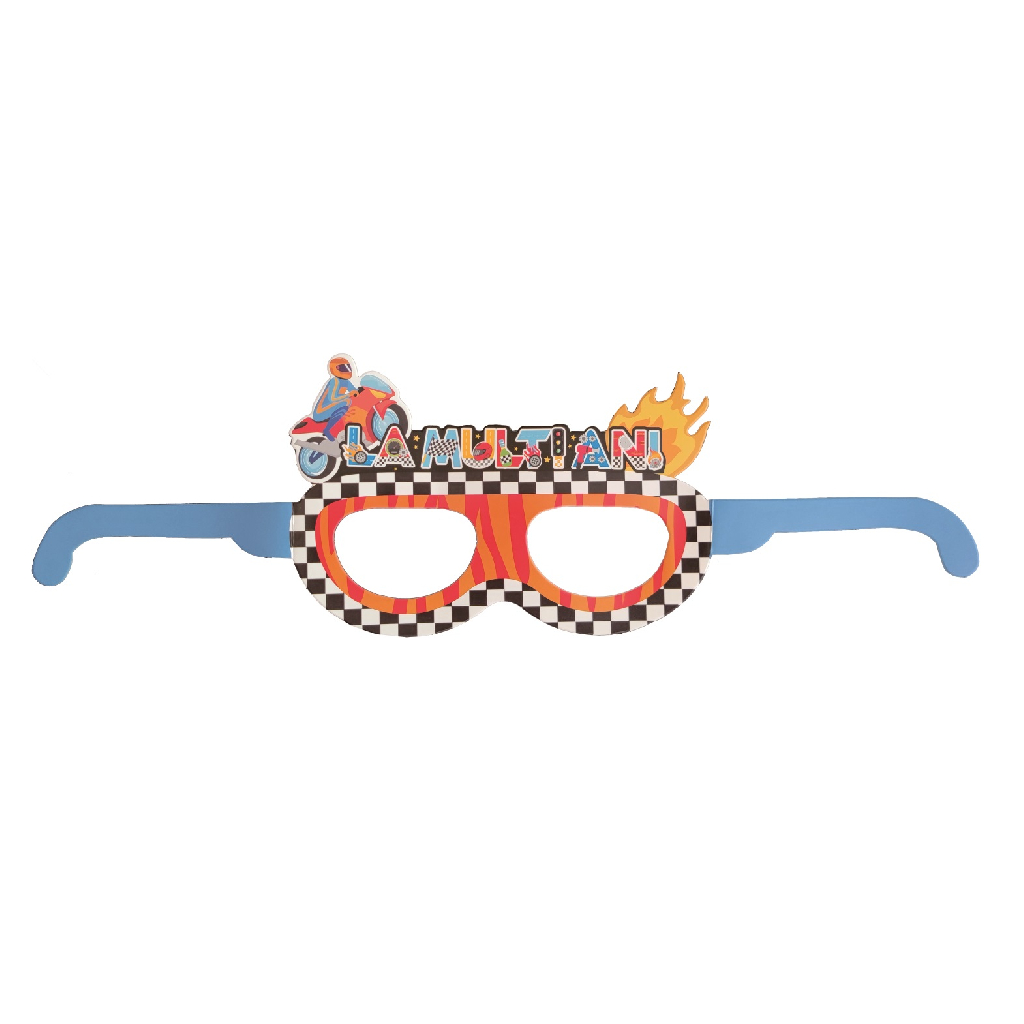 Set 6 buc. ochelari multicolor, 40 cm, motociclist, la multi ani