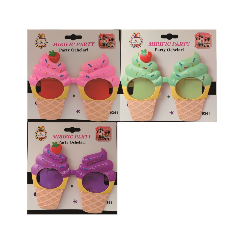 Set 3 buc. ochelari, diverse culori, inghetata