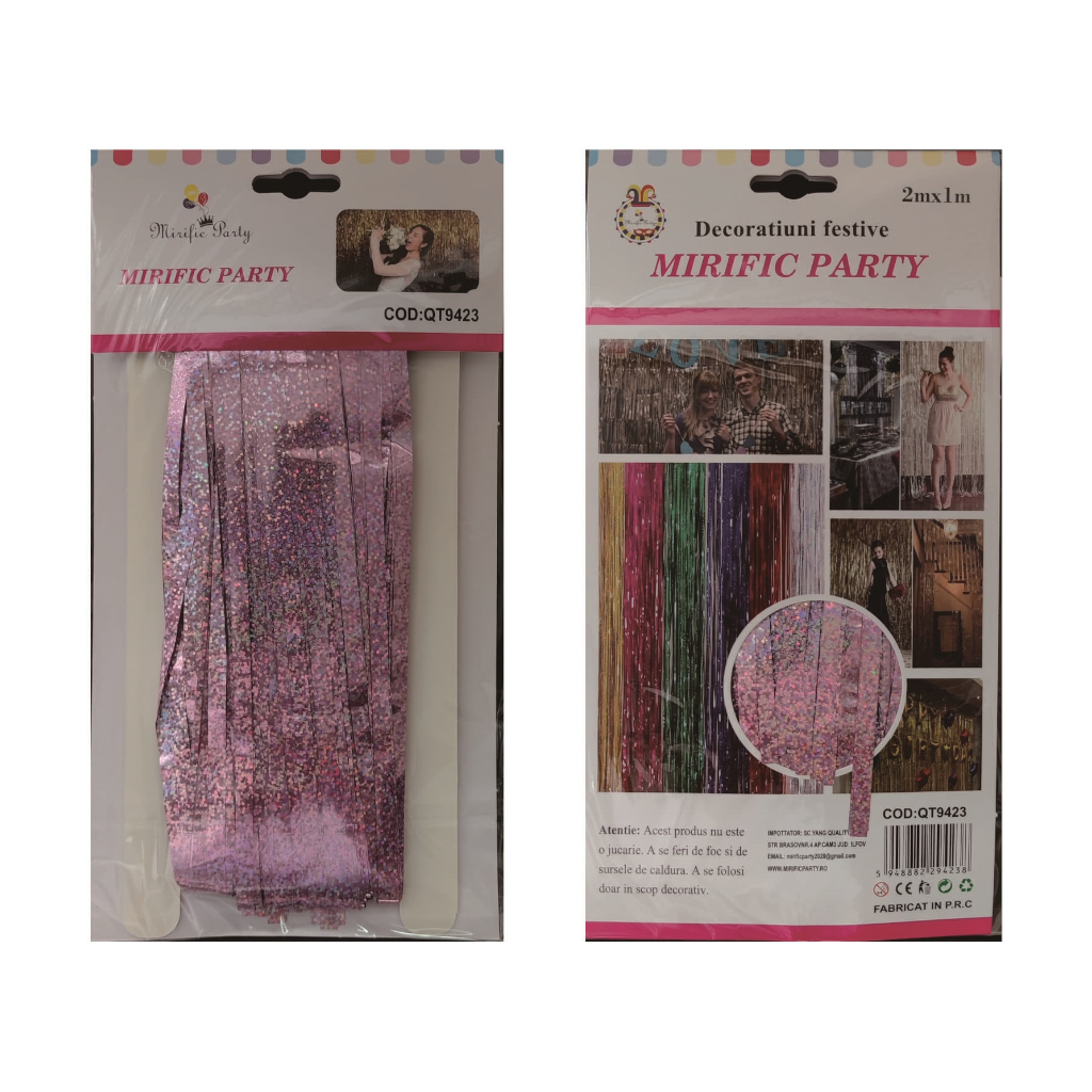 Cortina roz, 2 m x 1 m