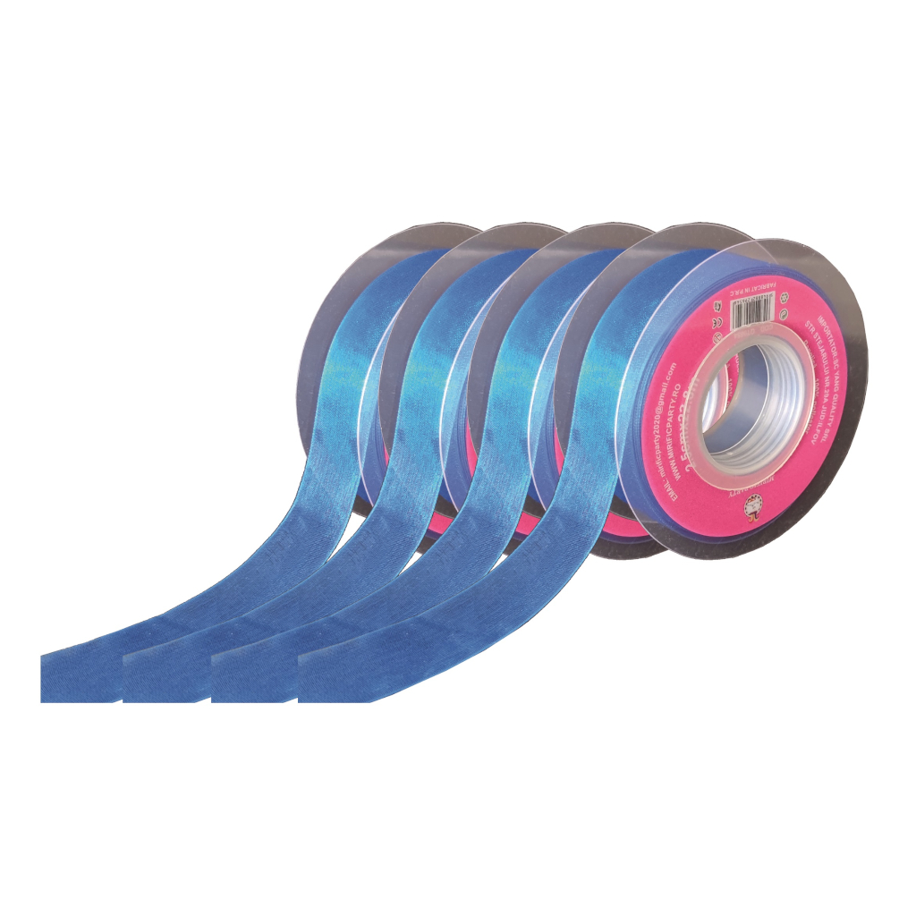 Panglica Organza albastru, 23 m x 2.5 cm, QT9654