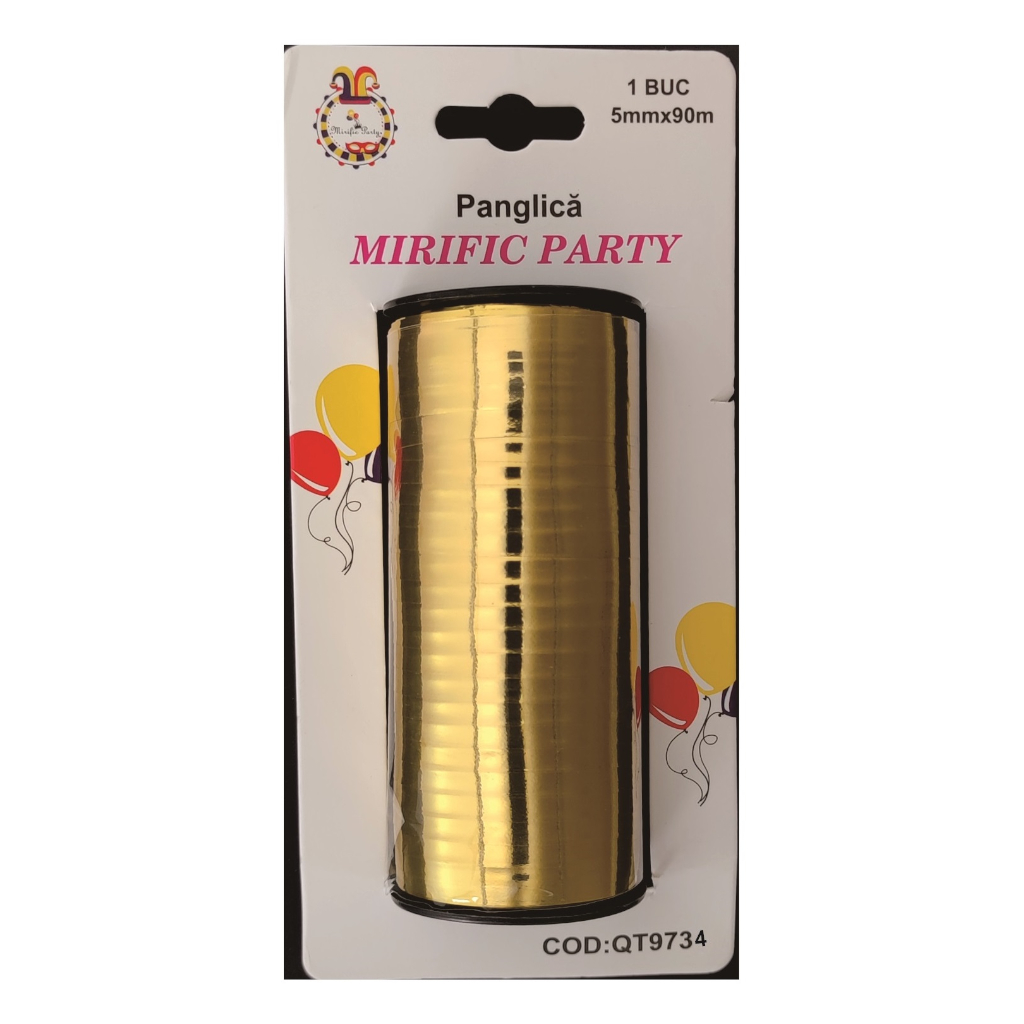 Panglica cadou auriu, 90 m x 5 mm