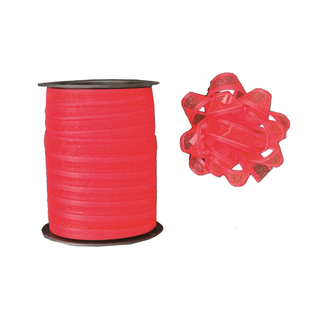 Set 4 buc. fundita decorativa si panglica 100 cm, rosu
