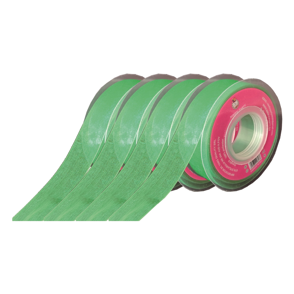 Panglica Organza verde, 23 m x 2.5 cm, QT9657
