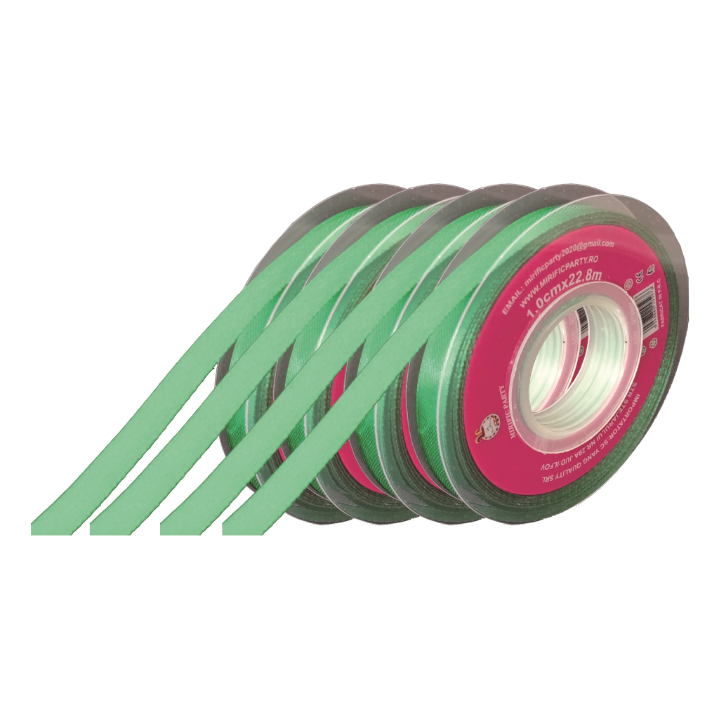 Panglica Satin verde, 23 m x 1 cm, QT9597