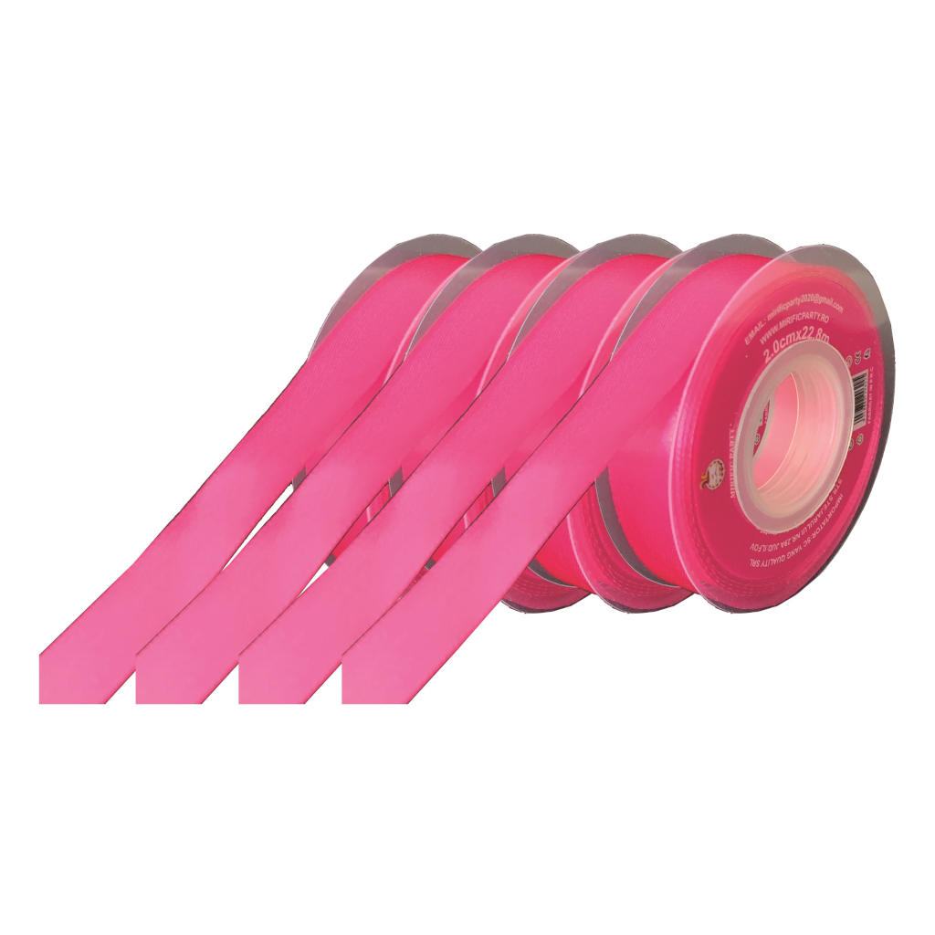 Panglica Satin roz, 23 m x 2 cm, QT9622