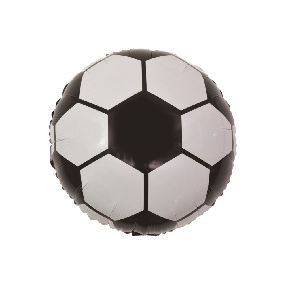 Balon party folie metalizata alb, negru, 45 cm, minge fotbal, PPLM0886