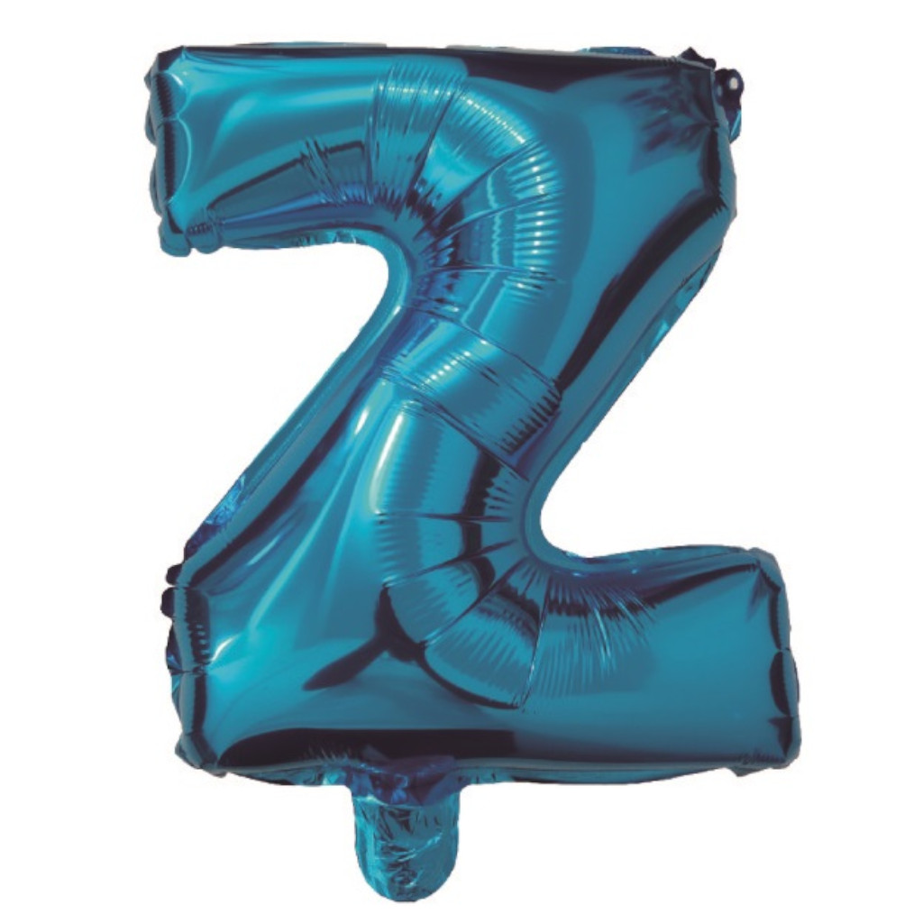 Balon party, folie metalizata albastru, 40 cm, litera Z