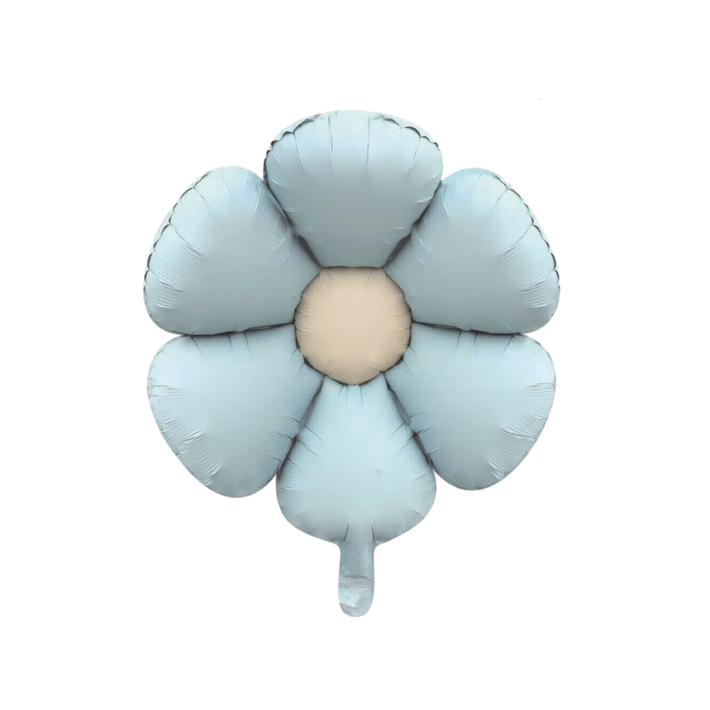 Balon party folie metalizata albastru, 48 cm, floare, PPLM0896