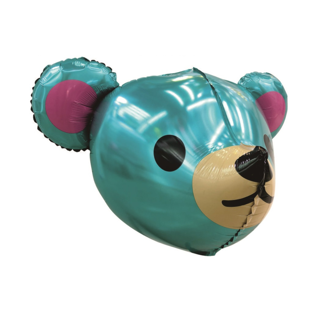 Balon party, folie metalizata albastru, 64x62 cm, ursulet