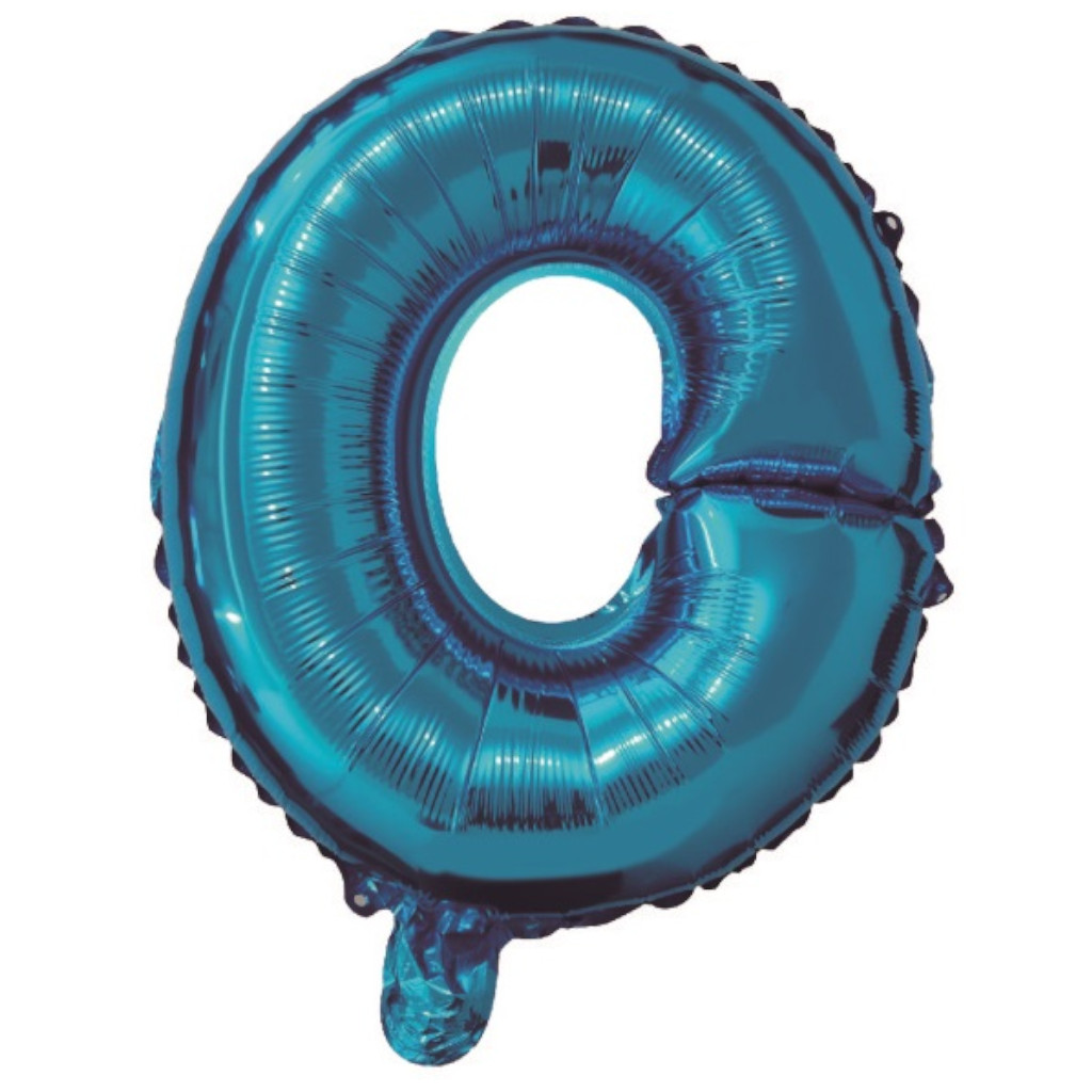 Balon party, folie metalizata albastru, 80 cm, litera O