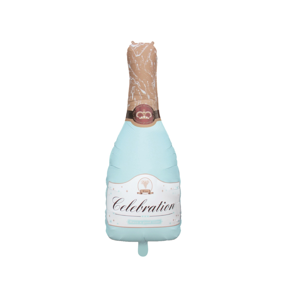 Balon party folie metalizata albastru, alb, 44x86.5 cm, sampanie, PPLM0903