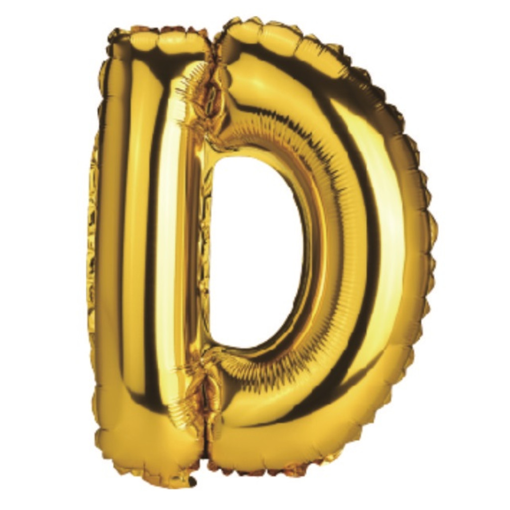 Balon party, folie metalizata auriu, 80 cm, litera D