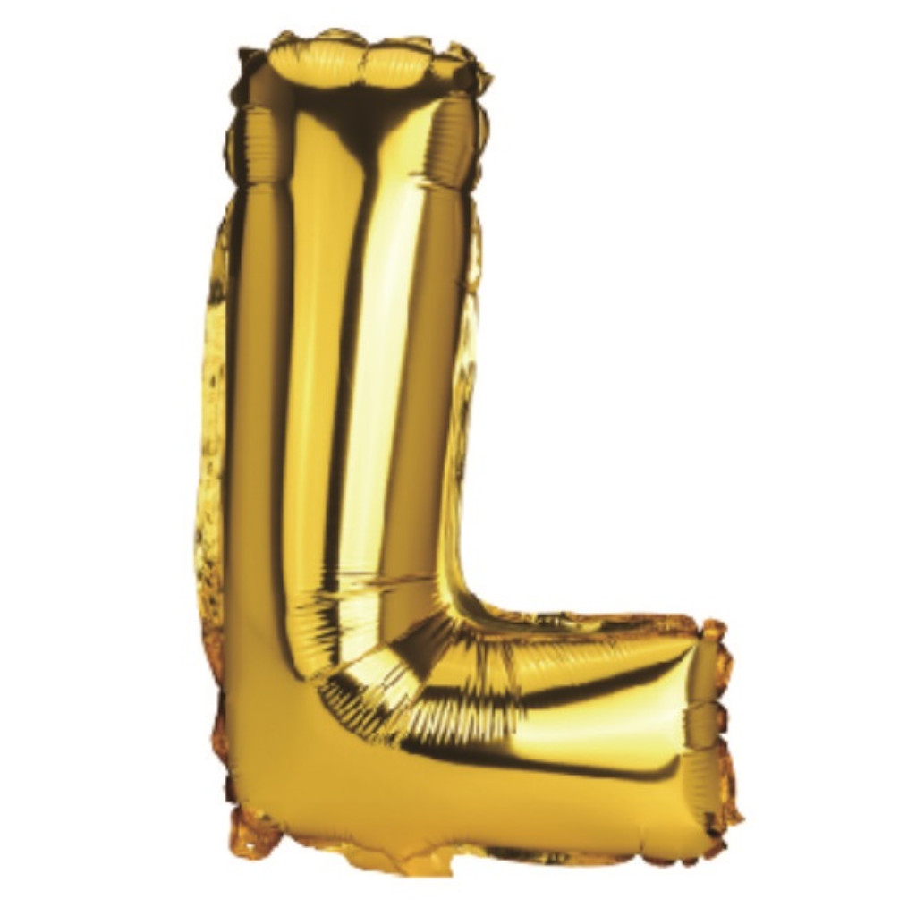 Balon party, folie metalizata auriu, 80 cm, litera L