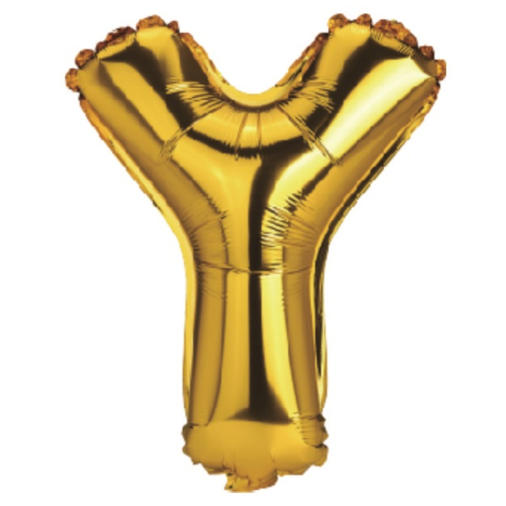 Balon party, folie metalizata auriu, 80 cm, litera Y