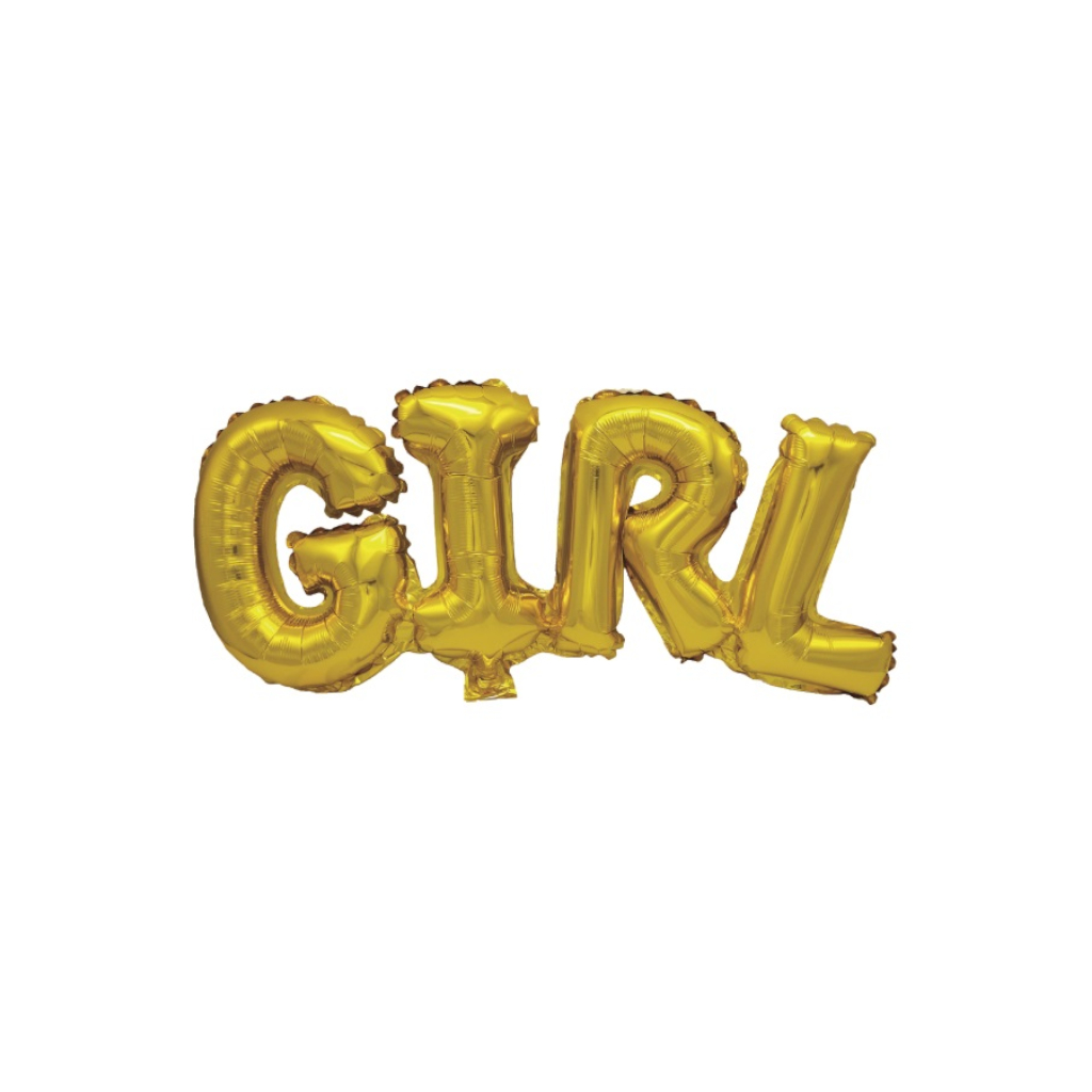 Balon party, folie metalizata auriu, 84x32cm, girl