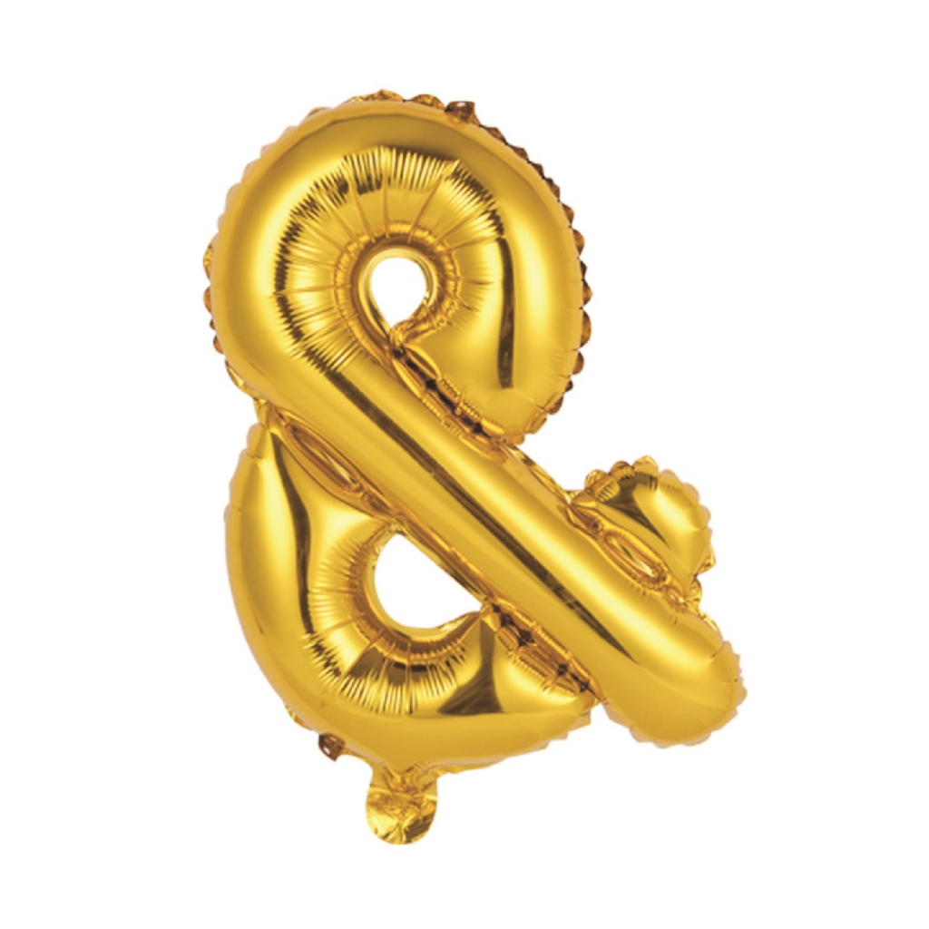Balon party, folie metalizata auriu, 40 cm, simbol si