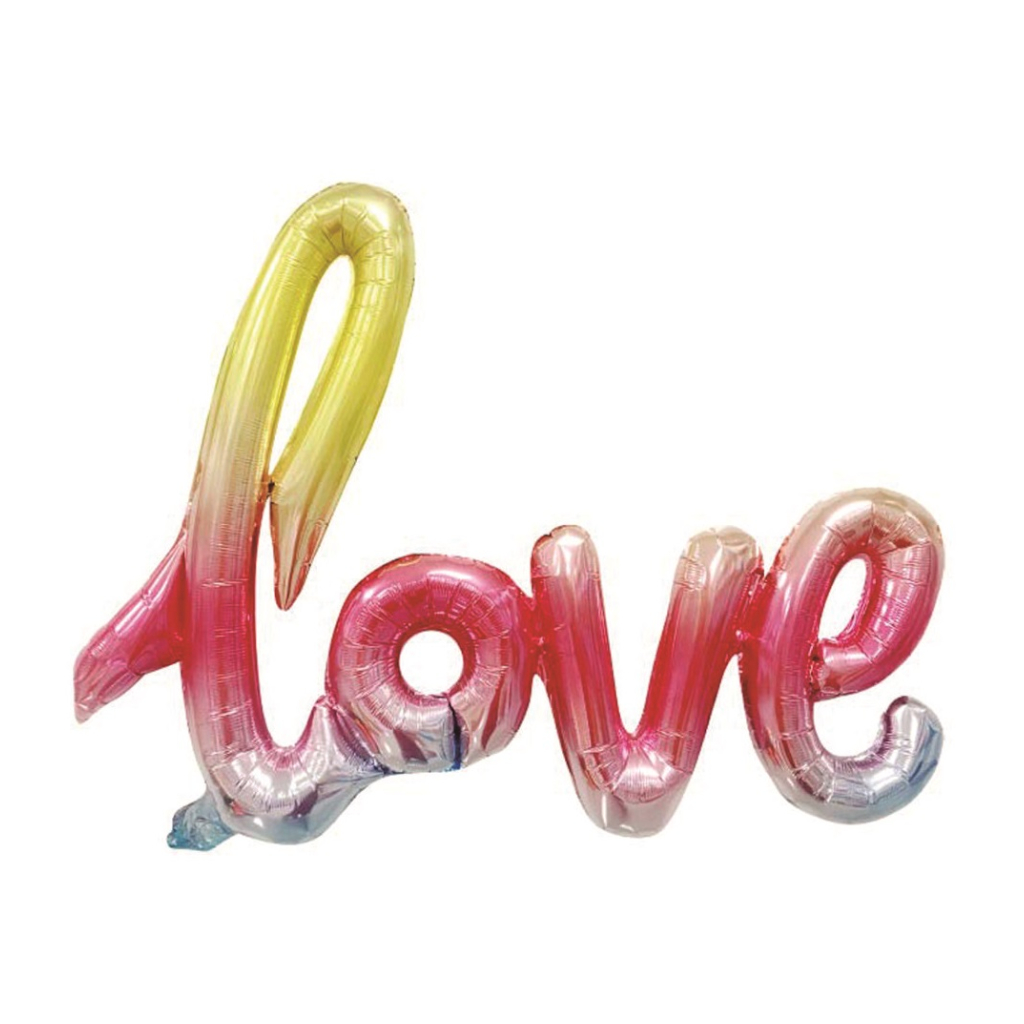 Balon party, folie metalizata multicolor, 102x65 cm, love