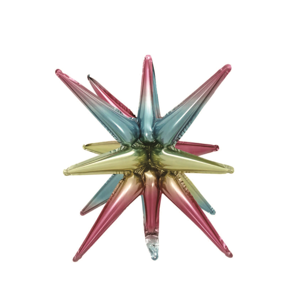 Balon party folie metalizata multicolor, 55 cm, stea, PPLM0921