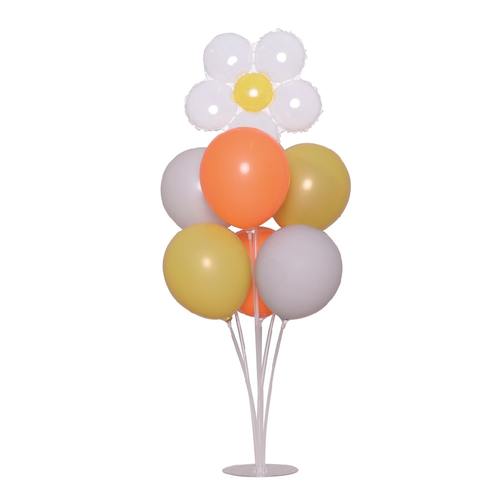Set suport 7 baloane, portocaliu, alb, galben, 70 cm, TZ5319