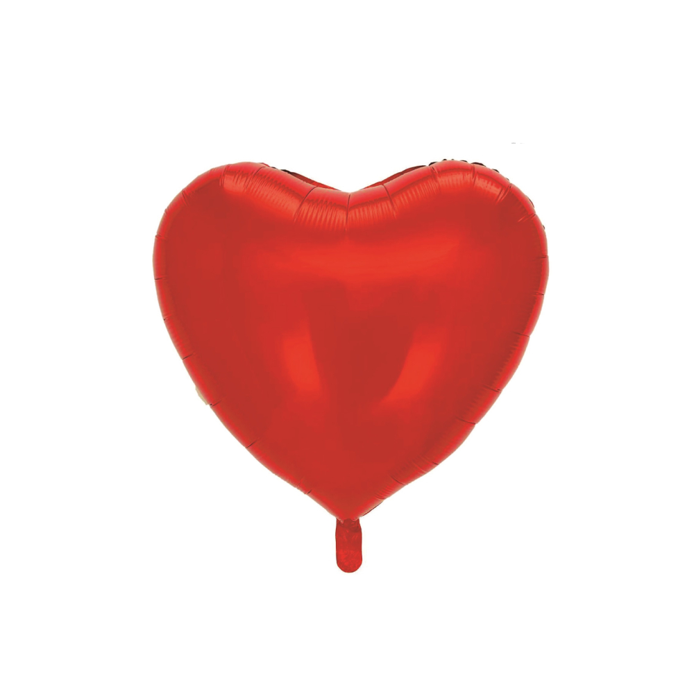 Balon party folie metalizata rosu, 60 cm, inima, PPLM0922