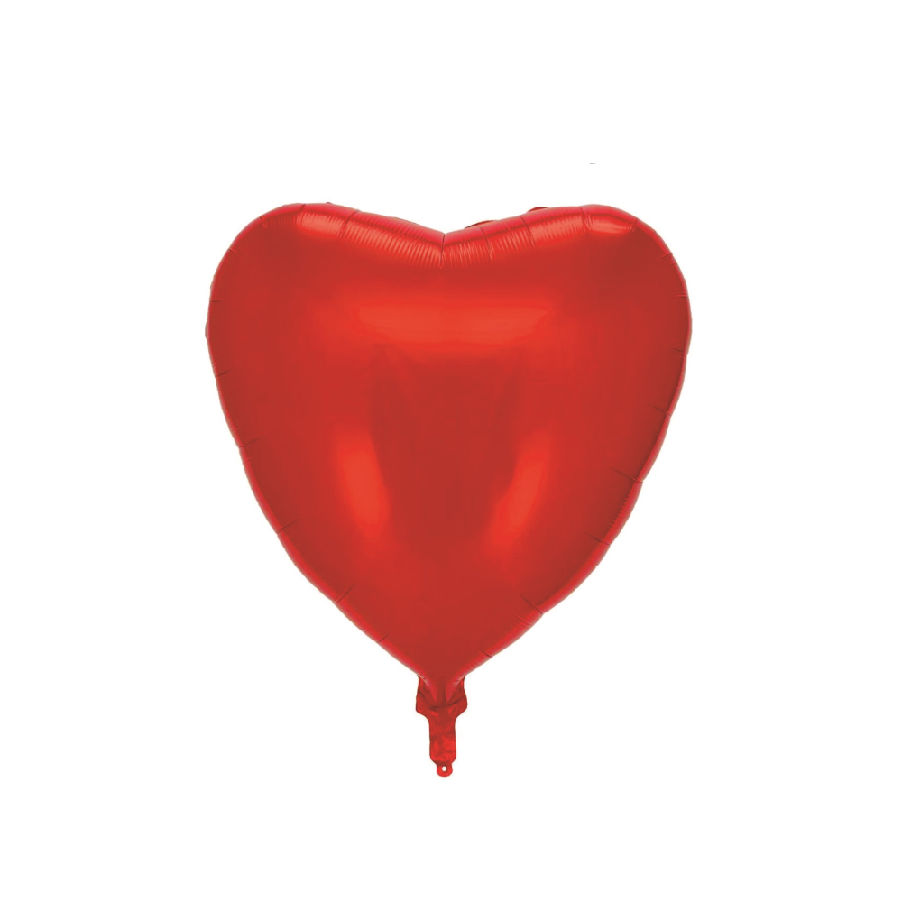Balon party folie metalizata rosu, 91 cm, inima, PPLM0923