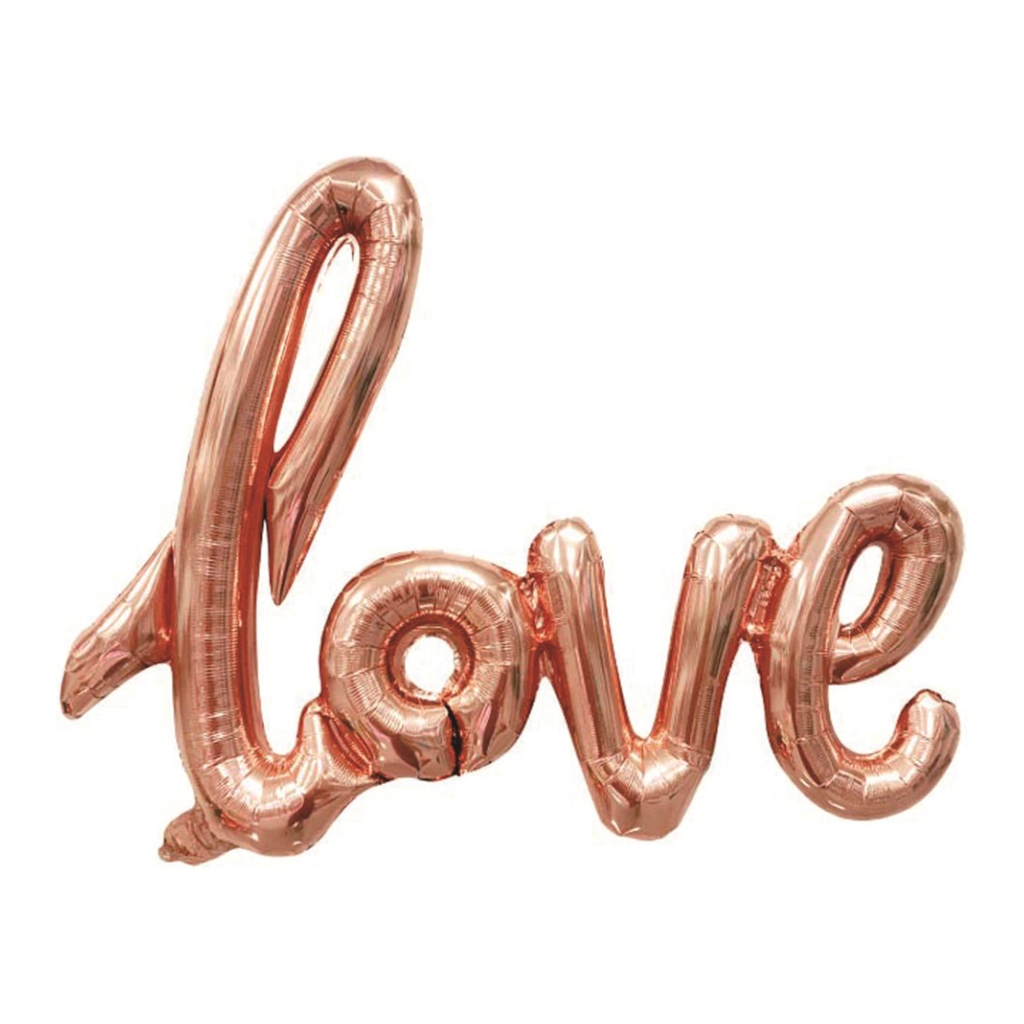 Balon party, folie metalizata roz, 102x65 cm, love
