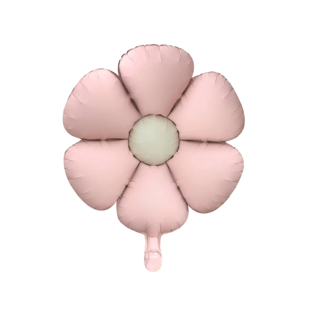 Balon party folie metalizata roz, 48 cm, floare, PPLM0895