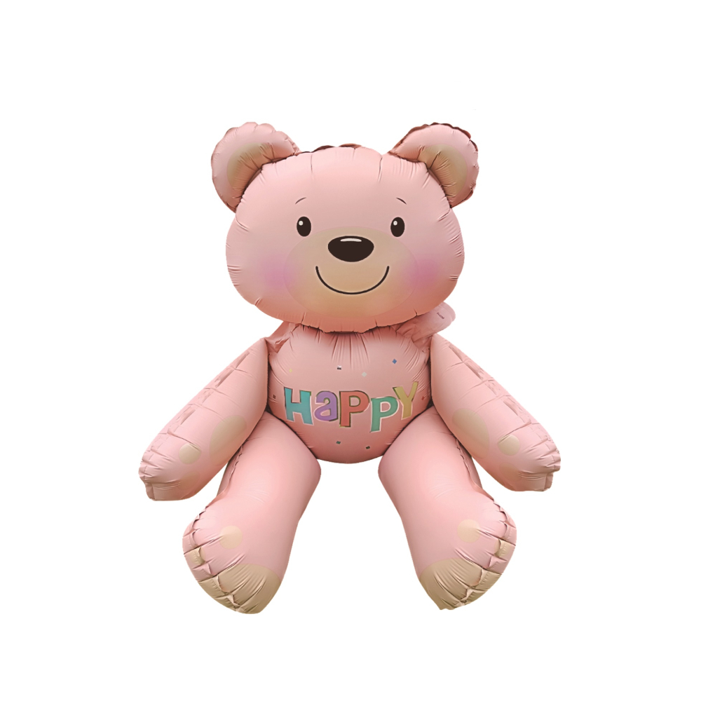 Balon party folie metalizata roz, 77x70 cm, ursulet, PPLM0912