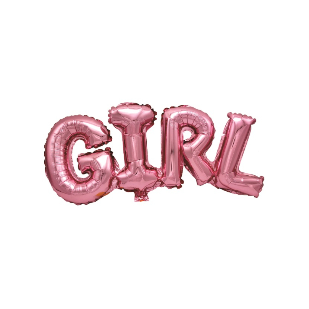 Balon party, folie metalizata roz, 84x35 cm, girl