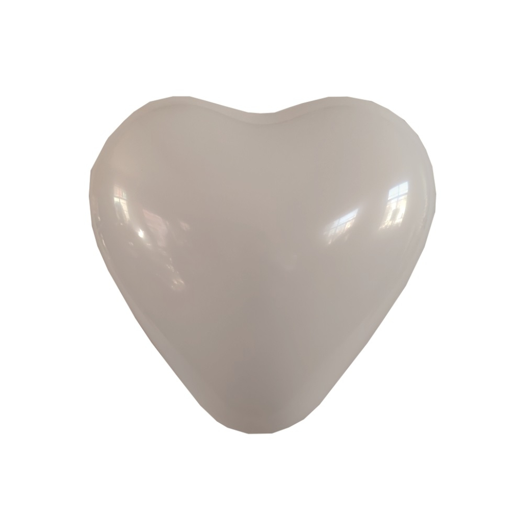 Balon party latex, alb, 25 cm, inima, 25 buc