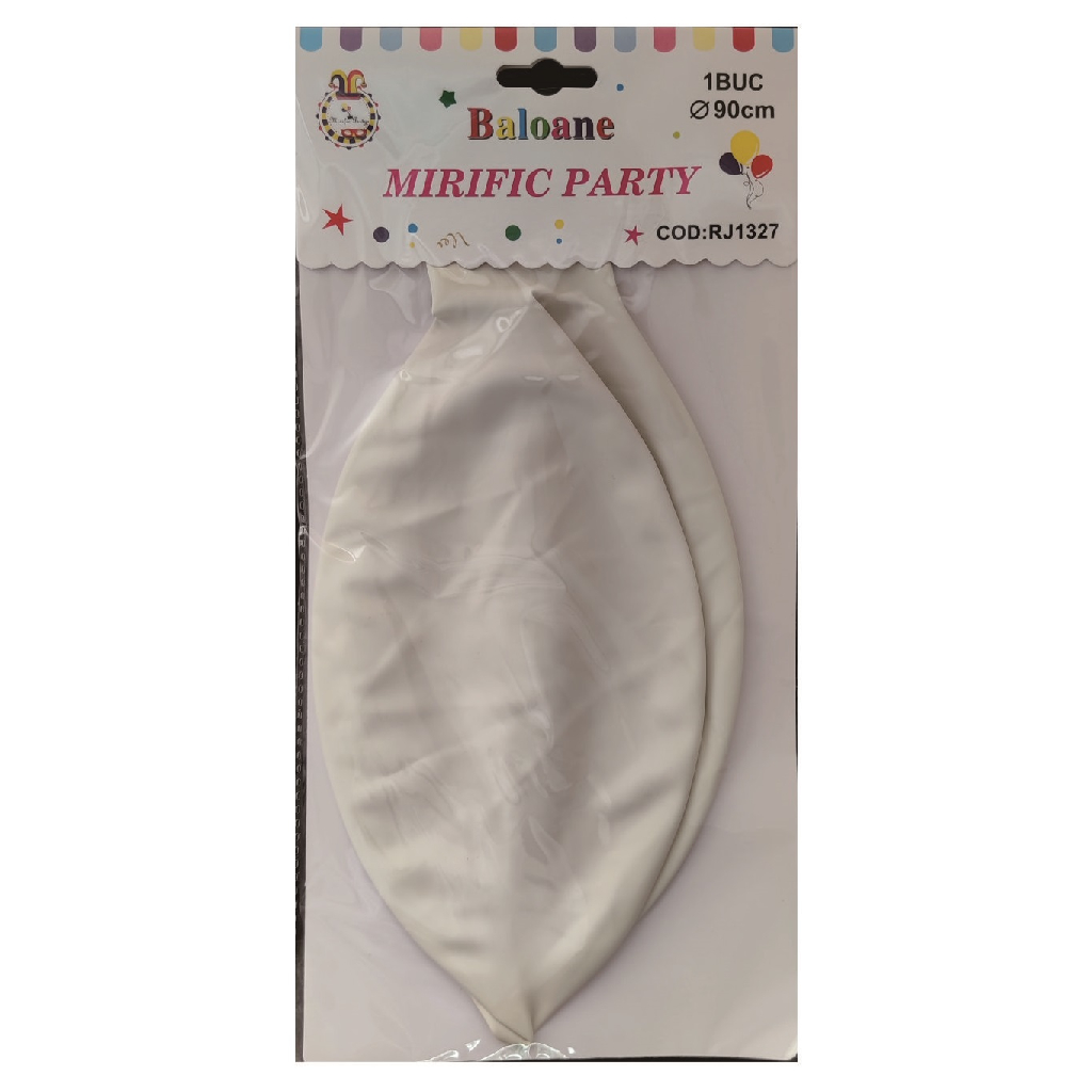 Balon party latex, alb, 90 cm