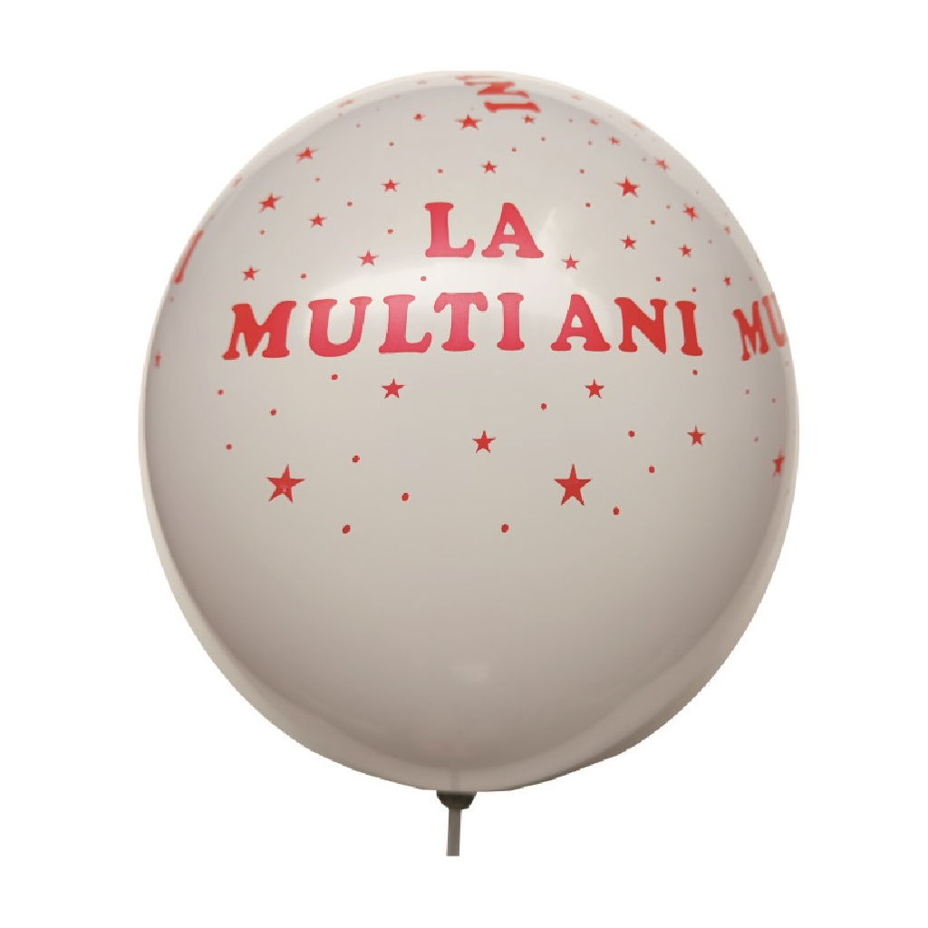 Balon party latex, alb, rosu, stea, la multi ani, 30 cm, 20 buc