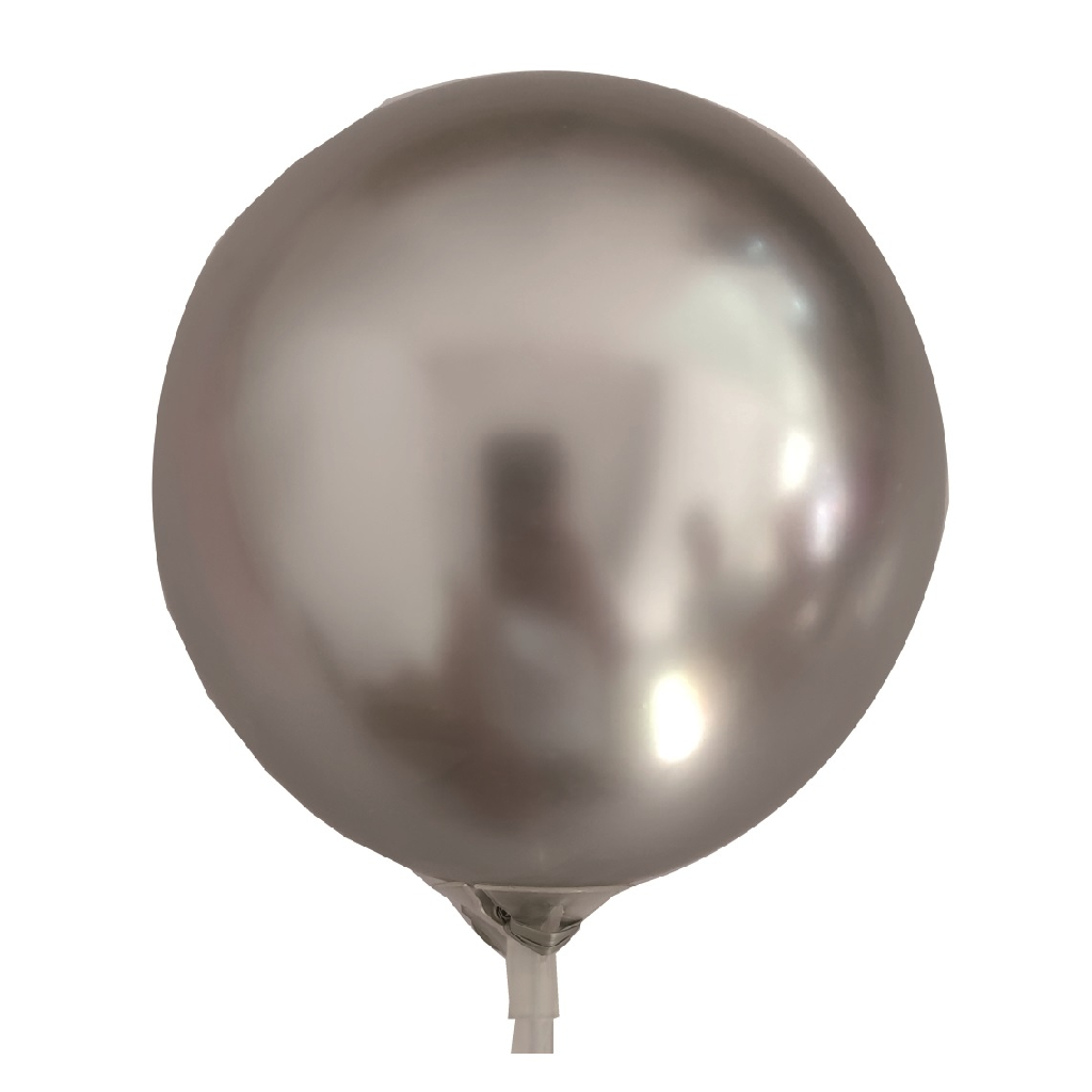 Balon party latex, argintiu, 12.5 cm, 100 buc