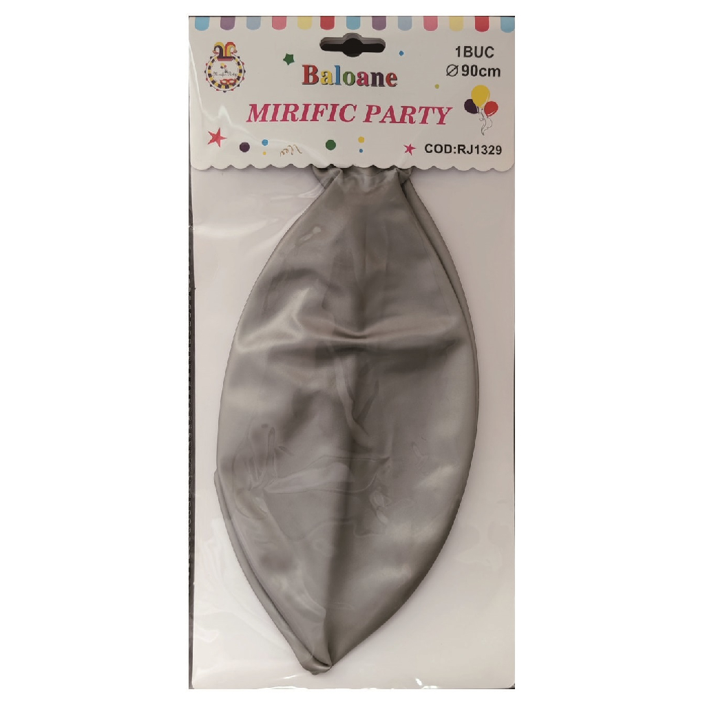 Balon party latex, argintiu, 90 cm
