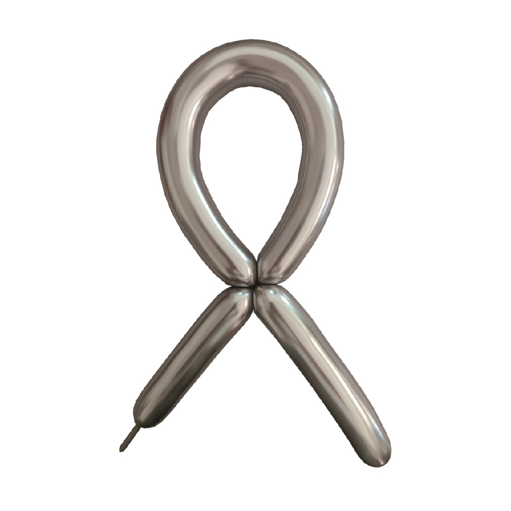 Balon party latex argintiu, RJ1551, 125x4.5 cm, 100 buc