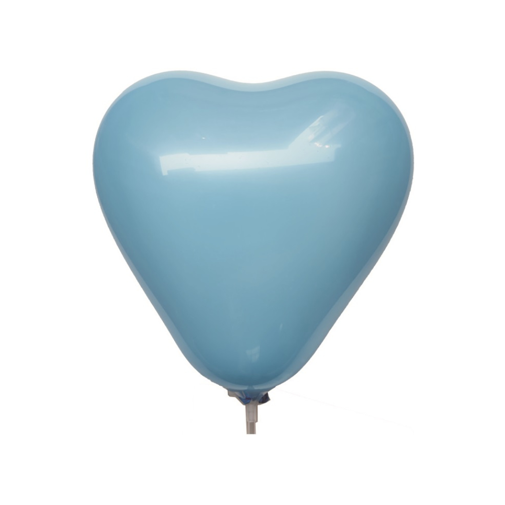 Balon party latex, albastru, 25 cm, inima, 25 buc