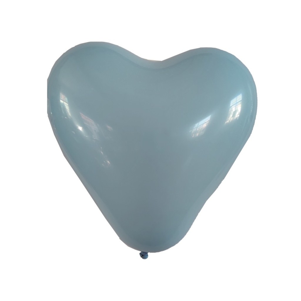 Balon party latex, albastru, 25 cm, inima, 8 buc