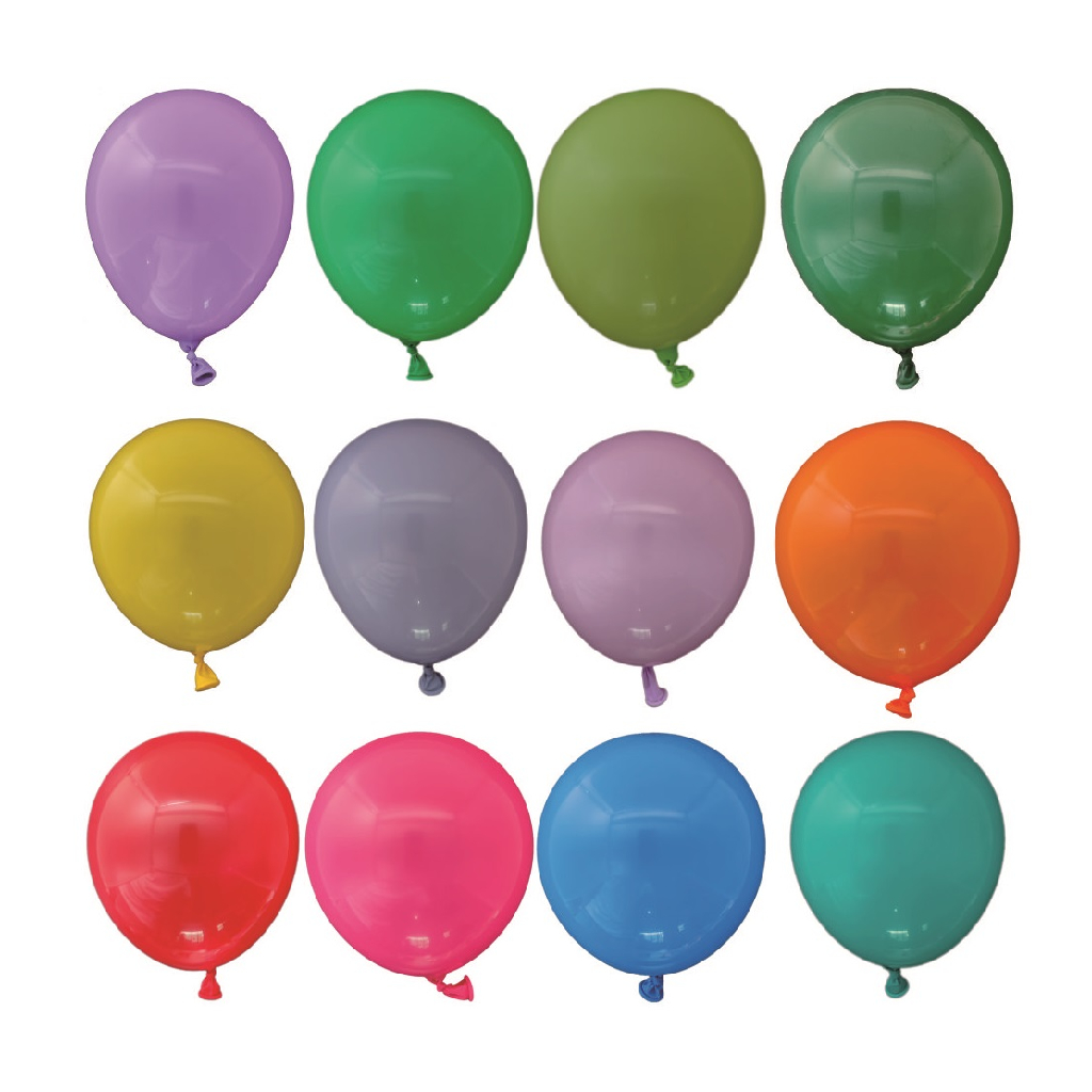 Balon party latex, diverse culori, RJ1301, 12.5 cm, 25 buc