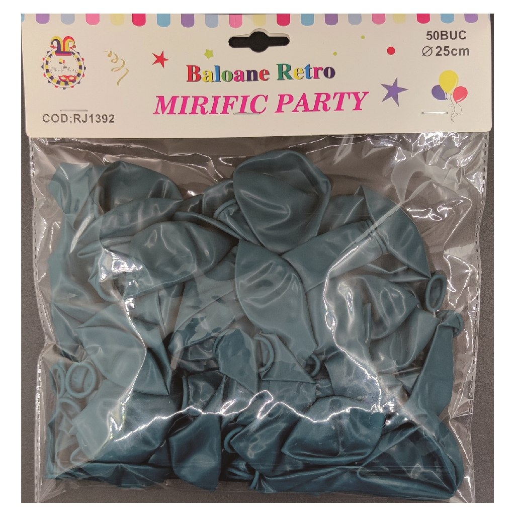 Balon party latex, lake blue, 25 cm, 50 buc
