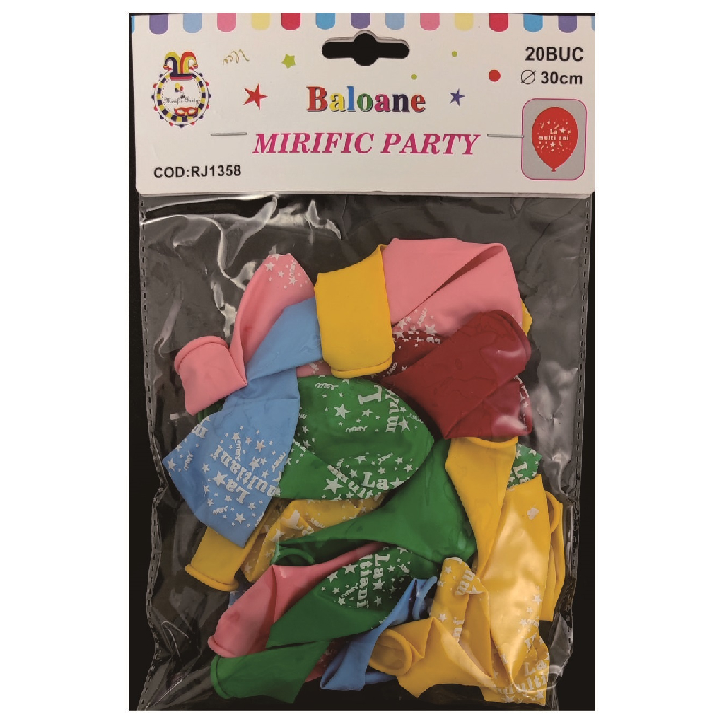 Balon party latex, multicolor, stea, la multi ani, 30 cm, 20 buc