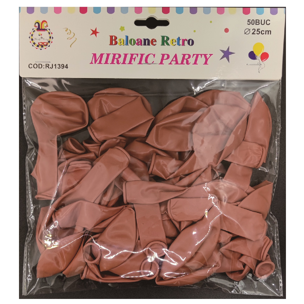 Balon party latex, portocaliu deschis, 2.2 G, 25 cm, 50 buc