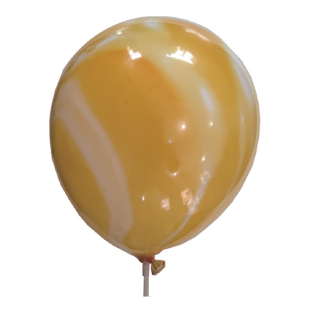 Balon party latex, portocaliu, alb, 35 cm, 5 buc