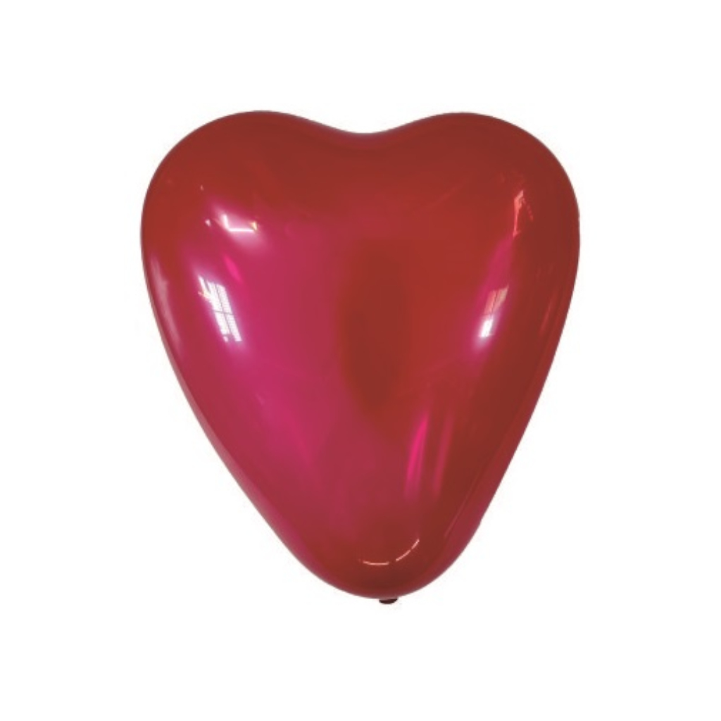 Balon party latex, rosu, 25 cm, inima, 25 buc