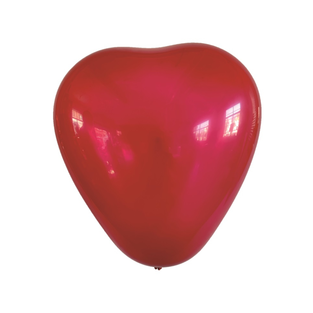 Balon party latex, rosu, 25 cm, inima, 8 buc